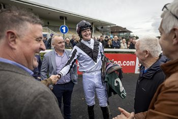 Eoghan Finegan who was the toast of punters as the Kells jockey was a cool as a cucumber on the 5-1 shot.